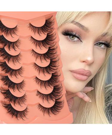 Mavphnee 7P Fox Eye Lashes: Fluffy D Curly Fairy Cat Eye Wispy Volume Russian Strip - 7 Pairs - Buy Online on GoSupps.com