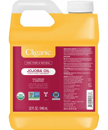 Cliganic Organic Jojoba Oil Bulk 32oz, 100% Pure - Buy Online on GoSupps.com