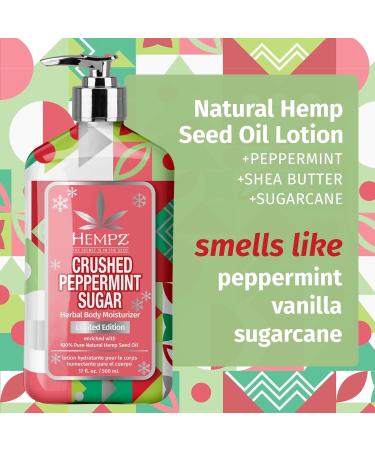 Hempz Crushed Peppermint Sugar Body Lotion - 17 oz Moisturizer for Men & Women | Perfect Holiday Gift | International Shipping Available - Buy Online on GoSupps.com