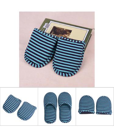 Alomejor Foldable Travel House Shoes | Portable Striped Spa Slippers | Washable Non-Slip Indoor Cotton Slippers - Buy Online on GoSupps.com