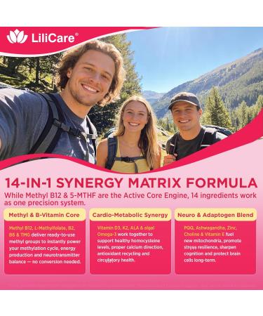 Methyl B12 5000mcg & L-Methylfolate Gummies for Women Men - Active 5-MTHF & Methylted B-Complex Multivitamin Supplement + B6 Choline TMG for Cellular Energy Cognition Methylation MTHFR Gene 60Cts 60 Count (Pack of 1) - Buy Online on GoSupps.com