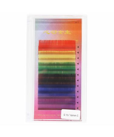 Vayator 0.15 D Curl Individual Colored Eyelash Extensions in Purple Blue Brown Green Red Yellow False Mink Lashes - 14mm - Buy Online on GoSupps.com