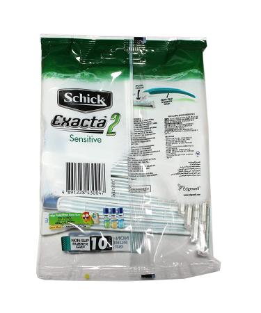 Schick Exacta2 Sensitive Disposable Razor - 10 Count Pack - Multicolor - Buy Online on GoSupps.com