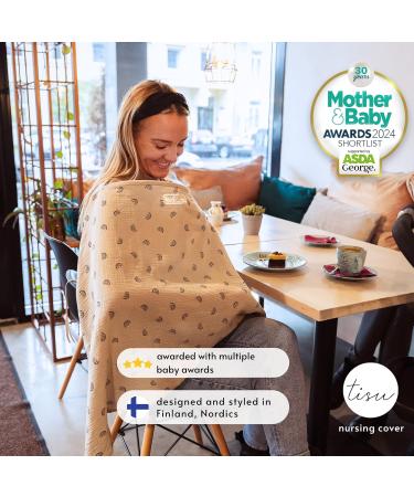Organic Muslin Cotton Nursing Cover for Breastfeeding & Pumping | Multi-Use Car Seat Stroller Cover | Breathable & Soft | Pastel Colors by TISU - Buy Online on GoSupps.com