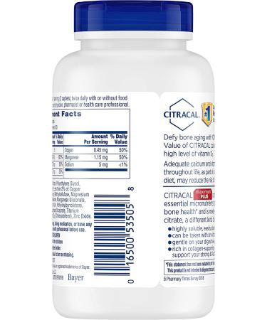 Citracal Maximum Plus: Highly Soluble 650mg Calcium Citrate With 1000 IU Vitamin D3 - Bone Health Supplement (120 Count) - Buy Online on GoSupps.com