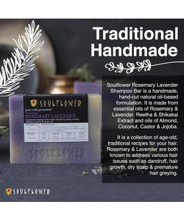 Soulflower Rosemary-Lavender Handmade Shampoo Bar - Cleansing & Nourishing - 5.3 oz x 2 Bars | Eco-Friendly & Natural Hair Care - Buy Online on GoSupps.com