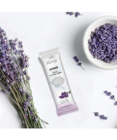 FabbPro Oshibori Moist Terry Cotton Refreshment Towels - 50 Pack 8x8 Inches - Lemon & Lavender Scented - Hot or Cold Use - Bundle of 25 each - Buy Online on GoSupps.com