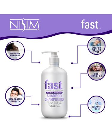 NISIM Fast Shampoo 33Oz/1Litre - No Sulfates Parabens Dea - Grows Hair Longer Faster 1 Liters - Buy Online on GoSupps.com