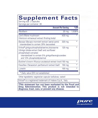 Pure Encapsulations Brain Reset 60 Capsules - Supports Concentration, Clarity, and Memory | Helps Reduce Brain Fog - Buy Online on GoSupps.com