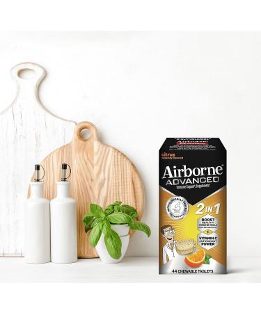 Airborne 500mg Vitamin C Chewable Tablets with Betaboost - 44ct Citrus Flavor, Supports Healthy Immune Cells, Year-Round Immune Support - Buy Online on GoSupps.com