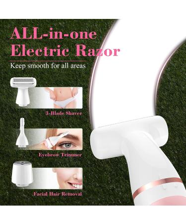 PHORRA Electric Razors for Women - 3 in 1 Hair Removal: Shaver, Bikini Trimmer, Facial Hair Remover - Wet Dry Use IPX7 Waterproof - Buy Online on GoSupps.com