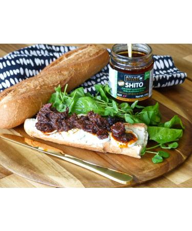 Aftrad Village Kitchen Vegan Shito 240g Hot - Coconut & Mushrooms with Mushroom Bites Shito. It can be used as dips spreads and in sauces. - Buy Online on GoSupps.com