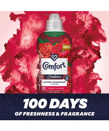 Comfort Creation Concentrated Fabric Conditioner with 100 Days of Long Lasting Fragrance and Softness Intense Liquid Fabric Softener 30 Washes 900 ml (Peony & Rose Buy 2) - Buy Online on GoSupps.com