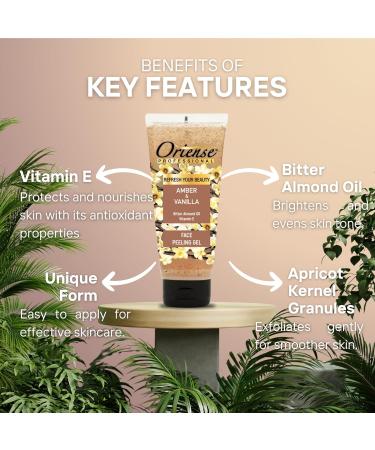 Amber & Vanilla Face Cleaning Gel - Exfoliating Apricot Kernel Powder Bitter Almond Oil & Vitamin E | Luxurious Skin Care - 3.3 fl. oz - Buy Online on GoSupps.com