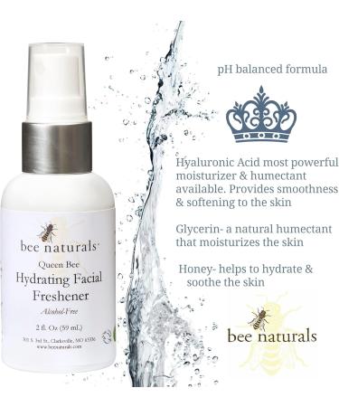 Queen Bee Hydrating Facial Freshener | Hyaluronic Acid Honey Glycerin | Soothe & Hydrate Skin | Alcohol-Free Cruelty-Free | All Skin Types - Bee Naturals 4oz - Buy Online on GoSupps.com