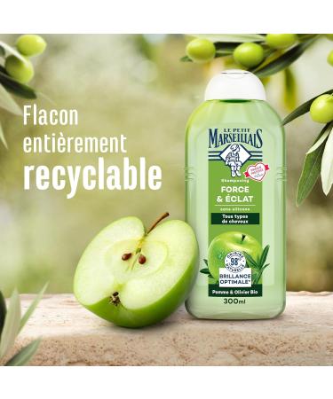 Le Petit Marseillais | Organic Apple & Olive Strength & Shine Shampoo (300 ml) Silicone-free shampoo for normal hair 98% natural origin for optimal shine - Buy Online on GoSupps.com