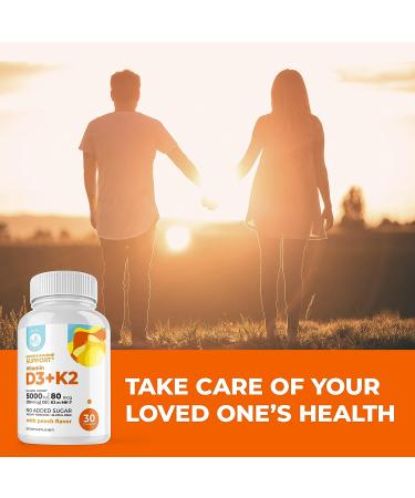 Dr. Moritz Vitamin D3 K2 Gummies 5000 IU - Sugar-Free Immune Support Supplement for Healthy Bones - Vegan & Gluten-Free Chewable Gummies for Adults & Kids - Buy Online on GoSupps.com