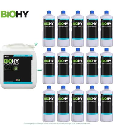 Biohy Glass & Surface Cleaner 10L | Streak-Free Shine | Concentrate for Windows & Kitchen | Fat & Lime Remover | Ideal for Glass & Plastic - Buy Online on GoSupps.com