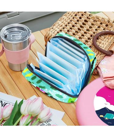 Tropical Leaf Sanitary Napkin Storage Bag - Portable Zippered Pouch for Teen Girls & Women | Ideal Travel Solution - Buy Online on GoSupps.com
