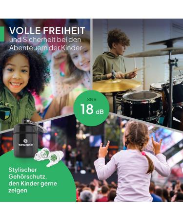 Senner Kidspro Earplugs - Reusable Hearing Protection for Children | Perfect Fit for Small Ear Ducts | Includes Aluminum Container - Buy Online on GoSupps.com