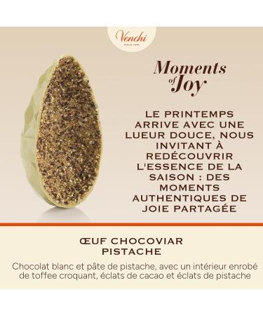 Venchi - uf au Chocolat Chocoviar Pistache 330 Gr Go t Chocolat Blanc et P te de Pistache Sans Gluten avec Surprise Collection de P ques Venchi Id e Cadeau - Buy Online on GoSupps.com