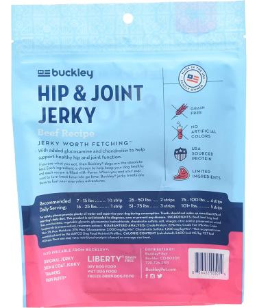 Buckley Healthy Hip & Joint Dog Treats - Beef Jerky, 5 oz - Buy Online on GoSupps.com