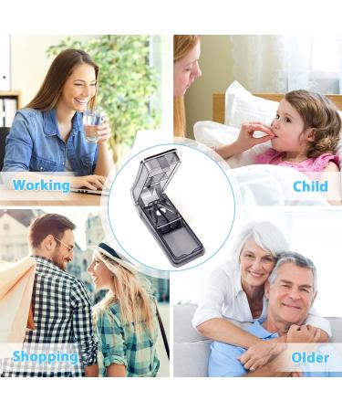 Redamancy Pill Cutter & Crusher Set - Blue & Black | Splitter for Small & Large Pills | Blade for Precision Cutting | Storage Compartment Included - Buy Online on GoSupps.com