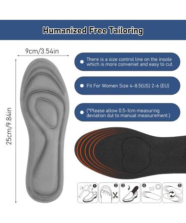 Buy WLLHYF Memory Foam Insoles - Comfort Cushioning Shoe Inserts for Men & Women | Relief Foot Pain (Grey W5-10US - Buy Online on GoSupps.com