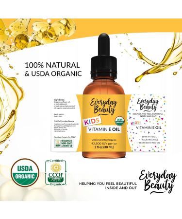 Organic Vitamin E Oil - Nourishing Baby Massage Oil for Dry Skin | Fragrance Free & All Natural | Lightweight Unscented Blend | 1 fl oz Glass Bottle with Dropper - Buy Online on GoSupps.com