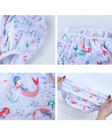 Mixidone Reusable Swimming Diaper | Adjustable Washable Baby Swimming Trousers | Toddler Swim Diaper - Unicorn Mermaid & Crane Designs (0-3 Years) - Buy Online on GoSupps.com