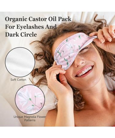 Organic Castor Oil Eye Mask - Reusable 2 Pcs Pack for Eyelashes Eyebrows Wrinkles & Dark Circles - Magnolia - Buy Online on GoSupps.com
