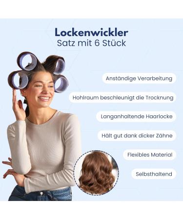 Ponik's Hair Roller Curlers Set - Self-Adhering 12 Pieces 25mm Pink Curly Curls Hair Scooters for DIY Styles - Buy Online on GoSupps.com