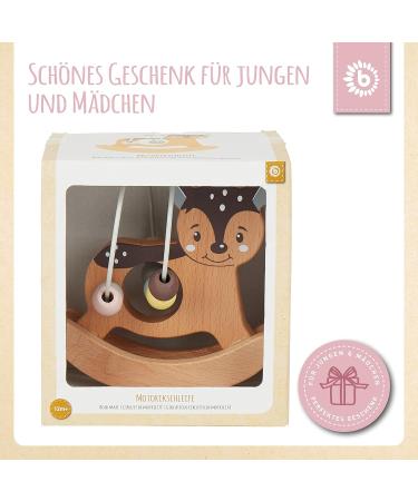 Bieco Motoric Loop Reh with Seesaw | Best Wooden Toy for Babies 1+ | Cute Labyrinth Game | Soft Colors | Motor Skills Development - Buy Online on GoSupps.com