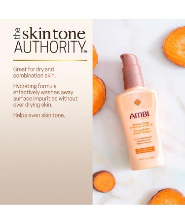 Ambi Even & Clear Cocoa Butter Facial Cleanser | Sweet Potato Complex | Hydrating Formula | Even Skin Tone | 3.5 oz - Buy Online on GoSupps.com
