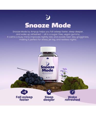 AmpUp Sleep Melatonin Sugar-Free Gummies with 5mg Melatonin Magnesium L-Theanine Sleep Aid Gluten Free Gelatin Free Non GMO Vegetarian Grape Flavor 70 Gummies 1 - Buy Online on GoSupps.com