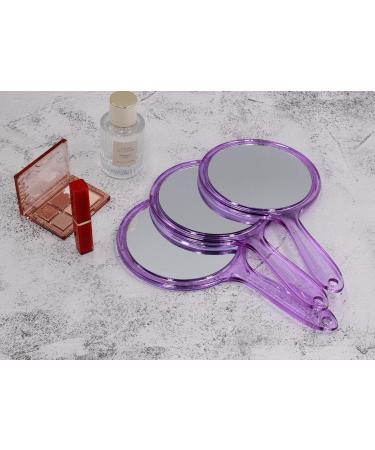 OIGUMR Large Double Sided Handheld Mirror - 1X/2X Magnification Cute Purple Design 5.8 x 10.6 | Perfect for Travel & Home Use - Buy Online on GoSupps.com