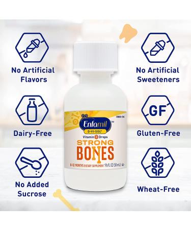 Enfamil Baby Vitamin D Drops Strong Teeth & Bones for Newborns | Gluten-Free | 50 Day Supply - Buy Online on GoSupps.com
