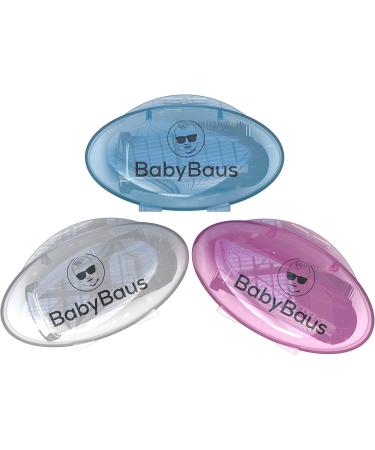 BabyBaus Finger Toothbrush Set for Kids, Toddlers, Babies, and Pets - Soft Bristles, Ergonomic Design - Set of 3 with Cases (Blue, Pink, Clear) - Buy Online on GoSupps.com