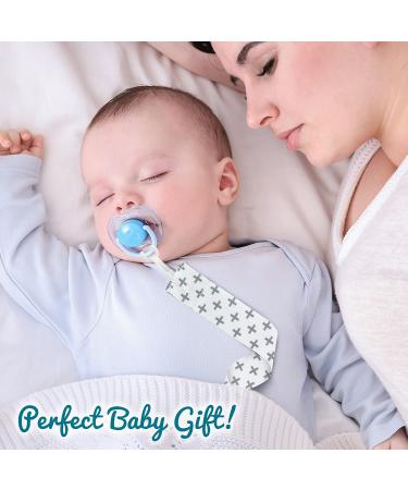 Liname Neutral Pacifier Clip with Teething Toy - 4 Pack Binky Holder Set for Boys & Girls - Mint Metal Clips - Baby Pacifier Holder and Teether Combo - Buy Online on GoSupps.com