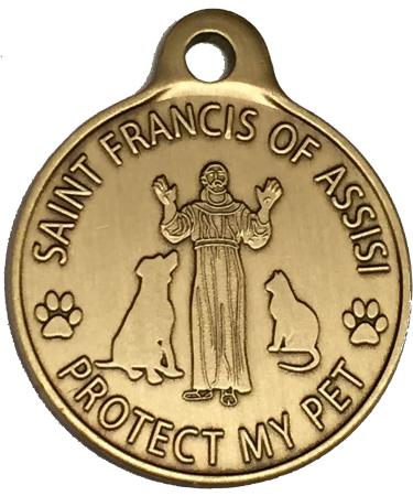 Saint Francis of Assisi Pet Protection Bronze Tag Charm - RecoveryChip - Buy Online on GoSupps.com