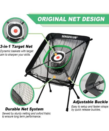 SENSECLUB Indoor Golf Chipping Net with Mat, Target, Tee & Balls - Backyard Golf Accessories for Swing Practice | Golf Gifts - Buy Online on GoSupps.com