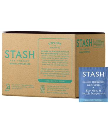 Stash Tea Double Bergamot Earl Grey Black Tea, Box of 100 Tea Bags Earl Grey 100 Count (Pack of 1)