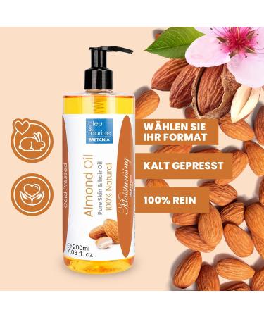 100% Natural Cold-Pressed Almond Oil - Pregnancy & Infant Care Hair Mask Moisturizing Massage Oil - 200ml Essential Oil - Buy Online on GoSupps.com