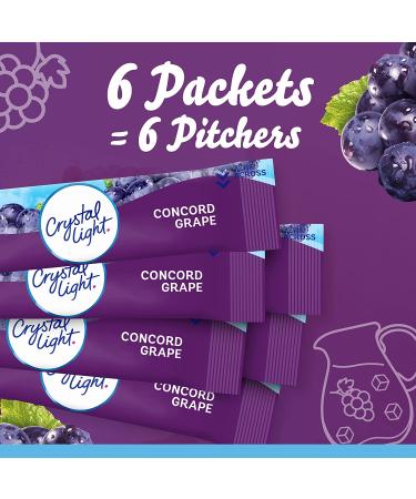 Crystal Light Sugar-Free Concord Grape Drink Mix - 6 Count Pitcher Packets - Low Calories (Pack of 1) - Buy Online on GoSupps.com