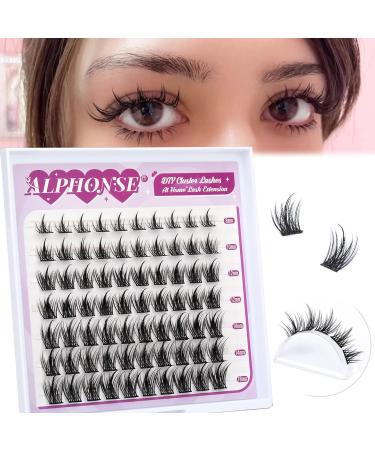 ALPHONSE Lash Clusters 70 Pcs Natural Look Eyelash Extension Pack 8-16MM Mixed Length Individual Wispy DIY Lashes - Style D - Buy Online on GoSupps.com