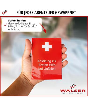 Walser 2024 Car Bandage Pocket - STVO Compliant 3-in-1 First Aid Set with Breakdown Triangle & Warning Vest | DIN 13164 Approved - Buy Online on GoSupps.com