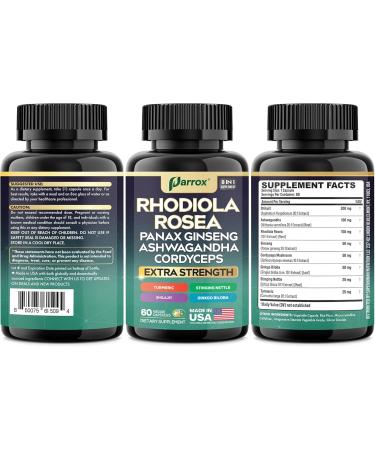 Rhodiola Rosea Panax Ginseng Ashwagandha Cordyceps Mushroom Turmeric Ginkgo Biloba Stinging Nettle Adaptogen Blend Supplement Capsules for Daily Wellness Support (3 Pack) 60 Count (Pack of 3) - Buy Online on GoSupps.com