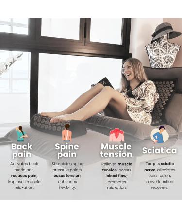 Trendy Home Spa Acupressure Mat & Pillow Set - Relieve Back Pain | Muscle Relief with Carrying Bag & Battery Massage - Buy Online on GoSupps.com