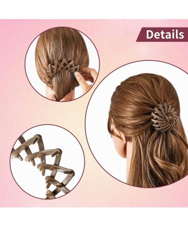 Shop Luvadeyo Vintage Birds Nest Hair Clips 3 Piece Set | Big Hair Grippers & Accessories for Women | Monochrome Coffee Pink Green - Buy Online on GoSupps.com