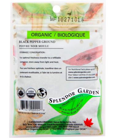 Splendor Garden organic Black Pepper Ground 40.0 Gram - Buy Online on GoSupps.com